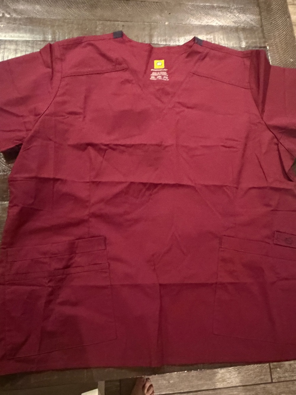WonderWink Women's Burgundy Short Sleeve Scrub Top